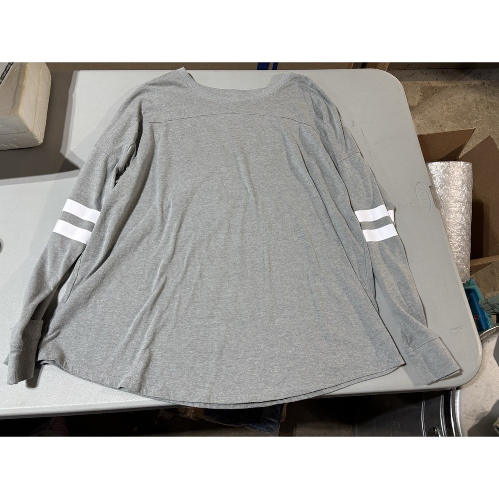 Flirtitude Active Women's Long Sleeve Light Gray Crew Neck Tee Size XXL